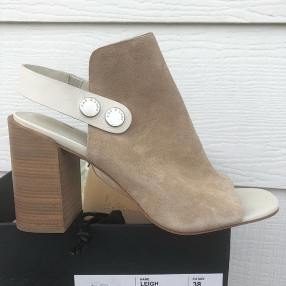 New Rag & Bone Stucco Suede Leigh Beige Open Toe Sandals New in box size 8 - Picture 2 of 6